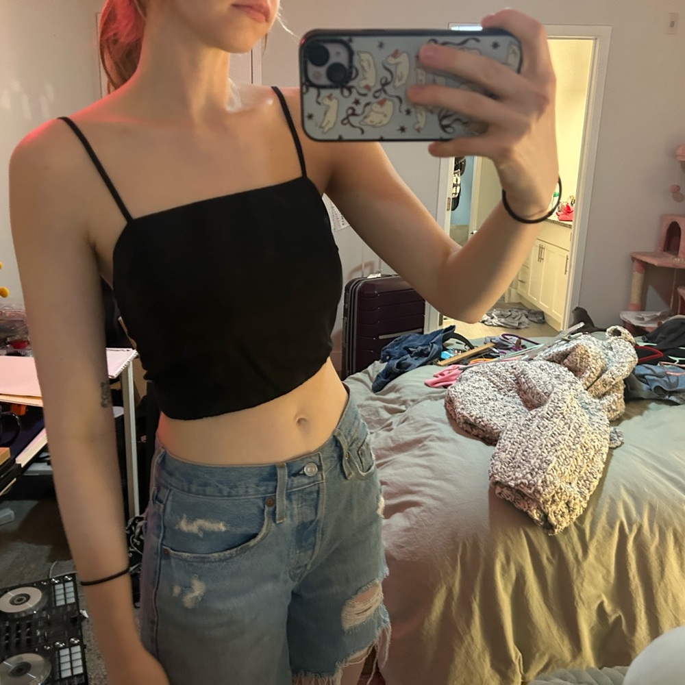 Brandy Melville Black Crop Top